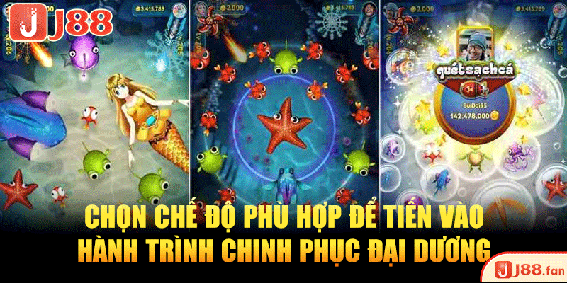 Bắn Cá Zingplay - Chinh Phục Đại Dương, Mang Về Thưởng Lớn 3 Chọn chế độ phù hợp để tiến vào hành trình chinh phục đại dương